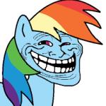 rainbow dash trollface meme