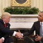 Trump shakes Obama's hand