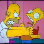 Homer chokes bart