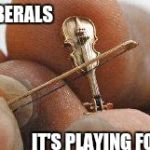 The world's smallest violin  | HEY LIBERALS; IT'S PLAYING FOR YOU | image tagged in worlds smallest violin,election 2016 | made w/ Imgflip meme maker