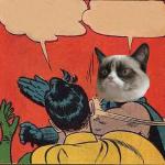 Grumpy Cat Slapping Robin meme