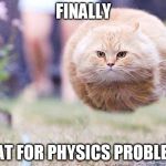 Assume that a cat is a sphere... | FINALLY; A CAT FOR PHYSICS PROBLEMS. | image tagged in physics cat,sphere,physics,funny,cat | made w/ Imgflip meme maker