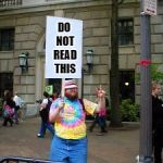 Protester | DO NOT READ THIS | image tagged in protester | made w/ Imgflip meme maker