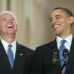 Biden Obama laugh