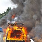 burning car | HILLARY CLINTON  NOW THAT TRUMP WON | image tagged in burning car | made w/ Imgflip meme maker