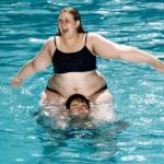 fat girl in pool
