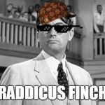 Atticus Finch | RADDICUS FINCH | image tagged in atticus finch,scumbag | made w/ Imgflip meme maker