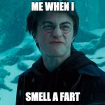 Harry Potter | ME WHEN I; SMELL A FART | image tagged in harry potter | made w/ Imgflip meme maker