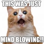 CatMindBlasting | THIS WAS JUST; MIND BLOWING!! | image tagged in catmindblasting | made w/ Imgflip meme maker