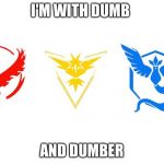 Pokemon GO Teams | I'M WITH DUMB; AND DUMBER | image tagged in pokemon go teams | made w/ Imgflip meme maker