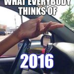 And It All Started With A Gorilla... (The hand gesture: "WTF? REALLY??!") | WHAT EVERYBODY THINKS OF; 2016 | image tagged in wtf driver,memes,2016 | made w/ Imgflip meme maker