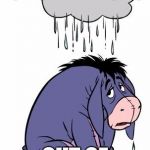 Eeyore | WHEN THE SHOWER RUNS OUT OF HOT WATER | image tagged in eeyore | made w/ Imgflip meme maker
