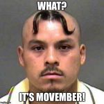 Mustache Haircut | WHAT? IT'S MOVEMBER! | image tagged in mustache haircut | made w/ Imgflip meme maker