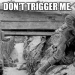 Trenches | DON'T TRIGGER ME. | image tagged in trenches | made w/ Imgflip meme maker