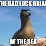 gerald finding dory | THE BAD LUCK BRIAN; OF THE SEA | image tagged in gerald finding dory | made w/ Imgflip meme maker