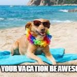 I'm on Vacation | MAY YOUR VACATION BE AWESOME! | image tagged in i'm on vacation | made w/ Imgflip meme maker