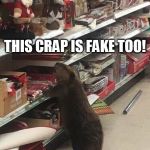 Grinch Beaver | OH BOY, TREES! HEY!  THEY'RE FAKE! THIS CRAP IS FAKE TOO! YOU SHALL PAY FOR THIS SACRILEGE! | image tagged in grinch beaver | made w/ Imgflip meme maker