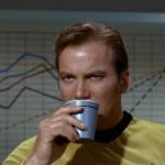 Kirk drinking coffee