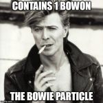 David Bowie | CONTAINS 1 BOWON; THE BOWIE PARTICLE | image tagged in david bowie | made w/ Imgflip meme maker