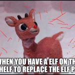 Reindeer | WHEN YOU HAVE A ELF ON THE SHELF TO REPLACE THE ELF PET | image tagged in reindeer | made w/ Imgflip meme maker