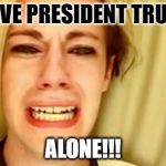 You Crummy Demorats! | LEAVE PRESIDENT TRUMP; ALONE!!! | image tagged in leave brittany alone,memes,funny memes,trump | made w/ Imgflip meme maker