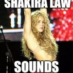 Shakira law | I THINK SHAKIRA LAW; SOUNDS FANTASTIC | image tagged in shakira | made w/ Imgflip meme maker