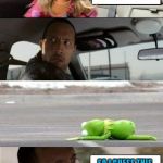 Miss Piggy gets a "Piece of the Rock". | THAT WAS A BIG SPEED BUMP WHERE I PICKED YOU UP; THAT WASN'T A SPEED BUMP...THAT WAS MY KERMIE; SO I GUESS THIS MEANS YOU'RE SINGLE THEN RIGHT | image tagged in rock driving miss piggy,memes,the rock,miss piggy,funny | made w/ Imgflip meme maker