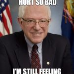 Bernie Sanders | THIS ELECTION HURT SO BAD; I'M STILL FEELING THE BURN | image tagged in bernie sanders | made w/ Imgflip meme maker