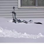 snow covered motorcycle