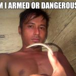 long Nailed Joe | AM I ARMED OR DANGEROUS? | image tagged in long nailed joe,memes | made w/ Imgflip meme maker