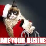 Compliance Cat Holidays | SHARE YOUR  BUSINESS | image tagged in compliance cat holidays | made w/ Imgflip meme maker