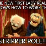 Doh ho ho ho | THE NEW FIRST LADY REALLY KNOWS HOW TO WORK THAT; STRIPPER POLE!!! | image tagged in doh ho ho ho | made w/ Imgflip meme maker