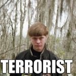 Alt right or white nationalism is just racist terrorism | TERRORIST | image tagged in dylan roof | made w/ Imgflip meme maker