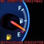 The Dallas Cowboys are almost out of gas in December  | MY 'SPIRIT OF CHRISTMAS'; ENTHUSIASM INDICATOR | image tagged in the dallas cowboys are almost out of gas in december | made w/ Imgflip meme maker