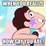 Steven universe | WHEN YOU REALIZE; HOW GAY YOU ARE. | image tagged in steven universe | made w/ Imgflip meme maker