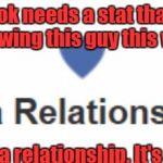 Facebook | Facebook needs a stat that says... screwing this guy this week; It's not a relationship. It's a hobby | image tagged in facebook | made w/ Imgflip meme maker