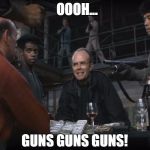 Robocop Guns Guns Guns | OOOH... GUNS GUNS GUNS! | image tagged in robocop,guns,guns guns guns,i'm impressed,not impressed | made w/ Imgflip meme maker