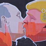 trump putin kiss mural | IS THE NEW; ORANGE; RED | image tagged in trump putin kiss mural | made w/ Imgflip meme maker