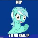 y u no MLP | MLP; Y U NO REAL !? | image tagged in y u no mlp | made w/ Imgflip meme maker