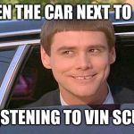 Just how amazing Vin Scully is! | WHEN THE CAR NEXT TO YOU; IS LISTENING TO VIN SCULLY | image tagged in jim carry limo,vin scully,memes,funny memes,baseball memes,dodgers | made w/ Imgflip meme maker