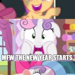 Scaredy-Belle Extended | MFW I SET NEW YEARS RESOLUTIONS; MFW THE NEW YEAR STARTS; AND STRUGGLE THROUGHOUT THE YEAR | image tagged in scaredy-belle extended,new year | made w/ Imgflip meme maker