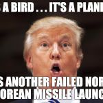 Failed Missile Launch | IT'S A BIRD . . . IT'S A PLANE . . . IT'S ANOTHER FAILED NORTH KOREAN MISSILE LAUNCH | image tagged in missles | made w/ Imgflip meme maker