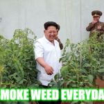 Kim Jong Un Weed | SMOKE WEED EVERYDAY | image tagged in kim jong un weed | made w/ Imgflip meme maker