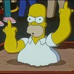 Homer Flipping the Bird