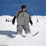 Fat snowboarder