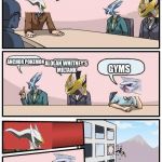 pokemon meeting suggestion | WHAT SHOULD WE PUT IN SUN AND MOON? ANCHOR POKEMON; ALOLAN WHITNEY'S MILTANK; GYMS | image tagged in pokemon meeting suggestion,pokemon sun and moon | made w/ Imgflip meme maker