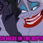 Ursula & Hades sitting in a... hmm | A MATCH MADE IN THE DEPTHS OF.... | image tagged in ursula  hades sitting in a hmm | made w/ Imgflip meme maker