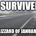 light snow | I SURVIVED; THE BLIZZARD OF JANUARY 2017 | image tagged in light snow | made w/ Imgflip meme maker