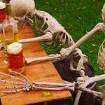 skeletons beer meme