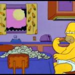 Homer eating cheese